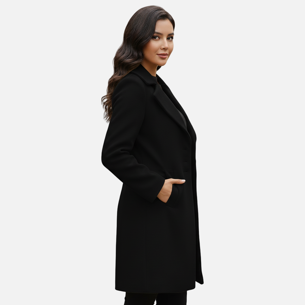 Dorevelle | Women’s Tailored Wool Blend Coat – Classic Single Breasted