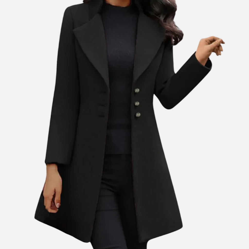 Dorevelle | Women’s Tailored Wool Blend Coat – Classic Single Breasted