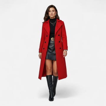 Elegant Women’s Long Sleeve Winter Coat with Tailored Silhouette