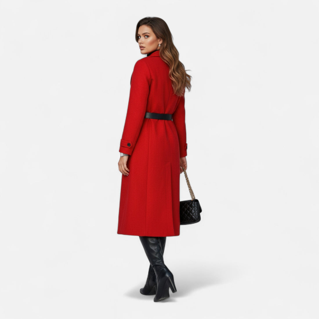 Elegant Women’s Long Sleeve Winter Coat with Tailored Silhouette