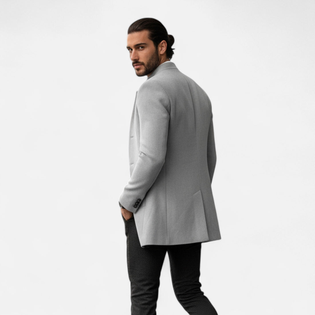 Men’s Tailored Slim Single Breasted Coat for Autumn and Winter