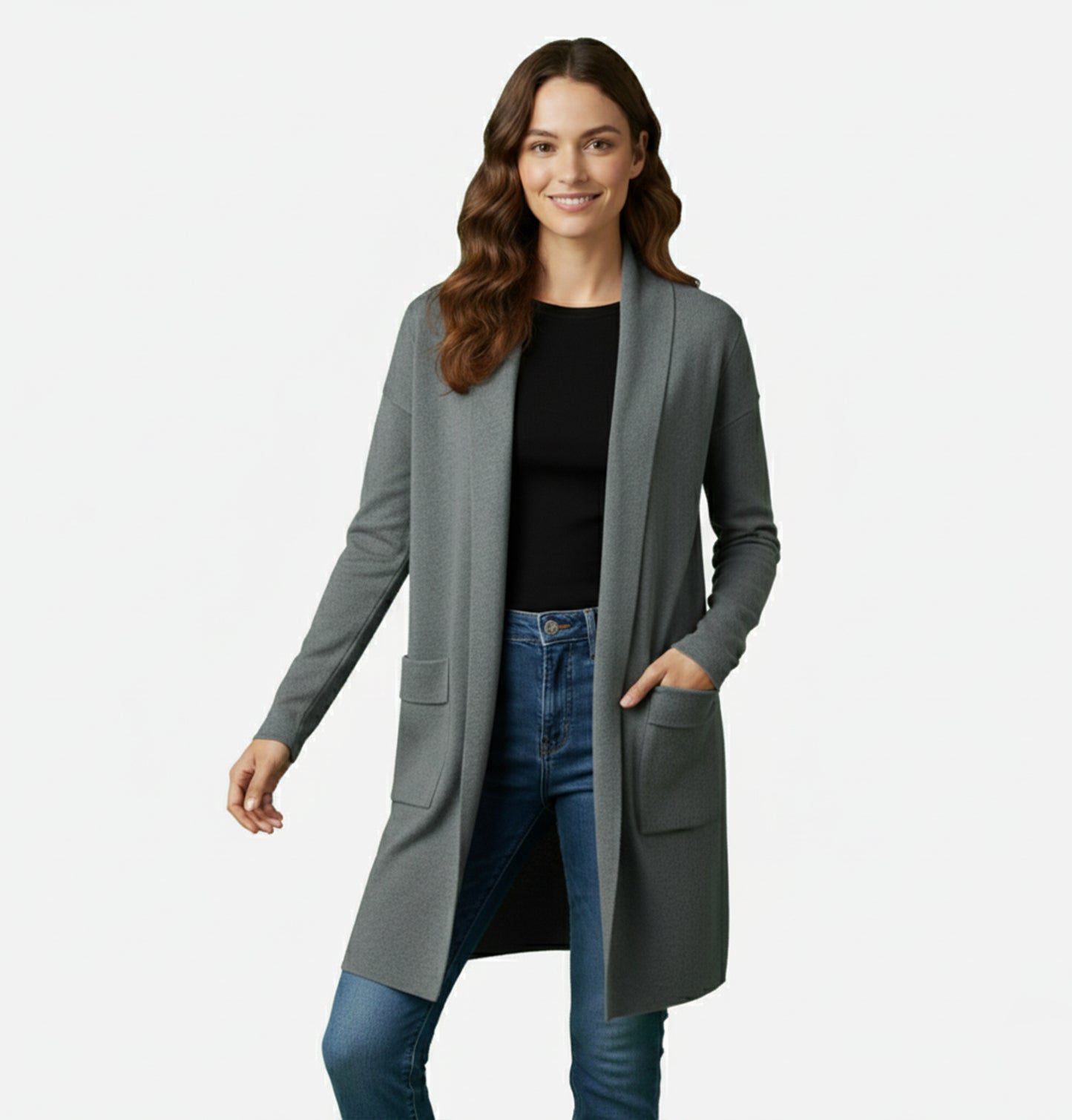 Dorevelle | Women’s Long Knit Cardigan – Effortless Layered Elegance