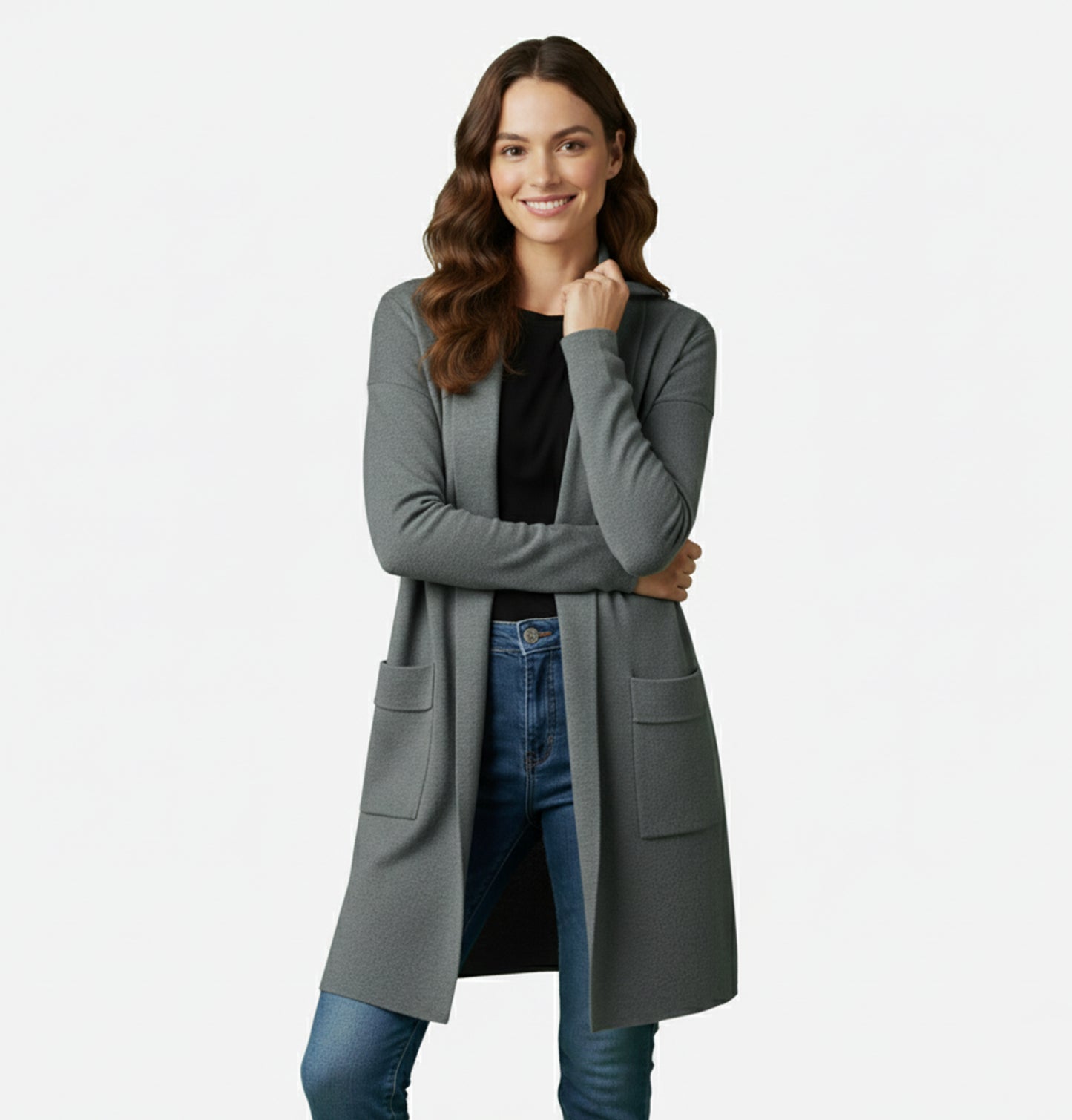 Dorevelle | Women’s Long Knit Cardigan – Effortless Layered Elegance