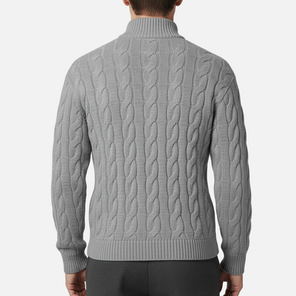Dorevelle | Men’s Half Zip Cable Knit Sweater – Heritage Knit Pullover
