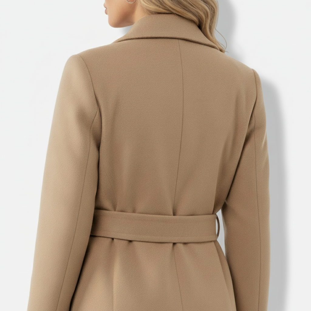Dorevelle | Women’s Longline Wool Blend Coat – Tailored Notched Collar