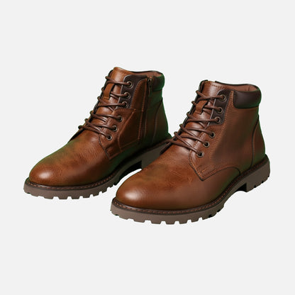 Dorevelle | Men’s Vintage Leather Boots - Classic Lace-Up Essential
