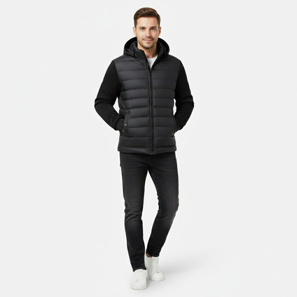 Dorevelle | Men’s Quilted Hooded Jacket – Warm Puffer Coat