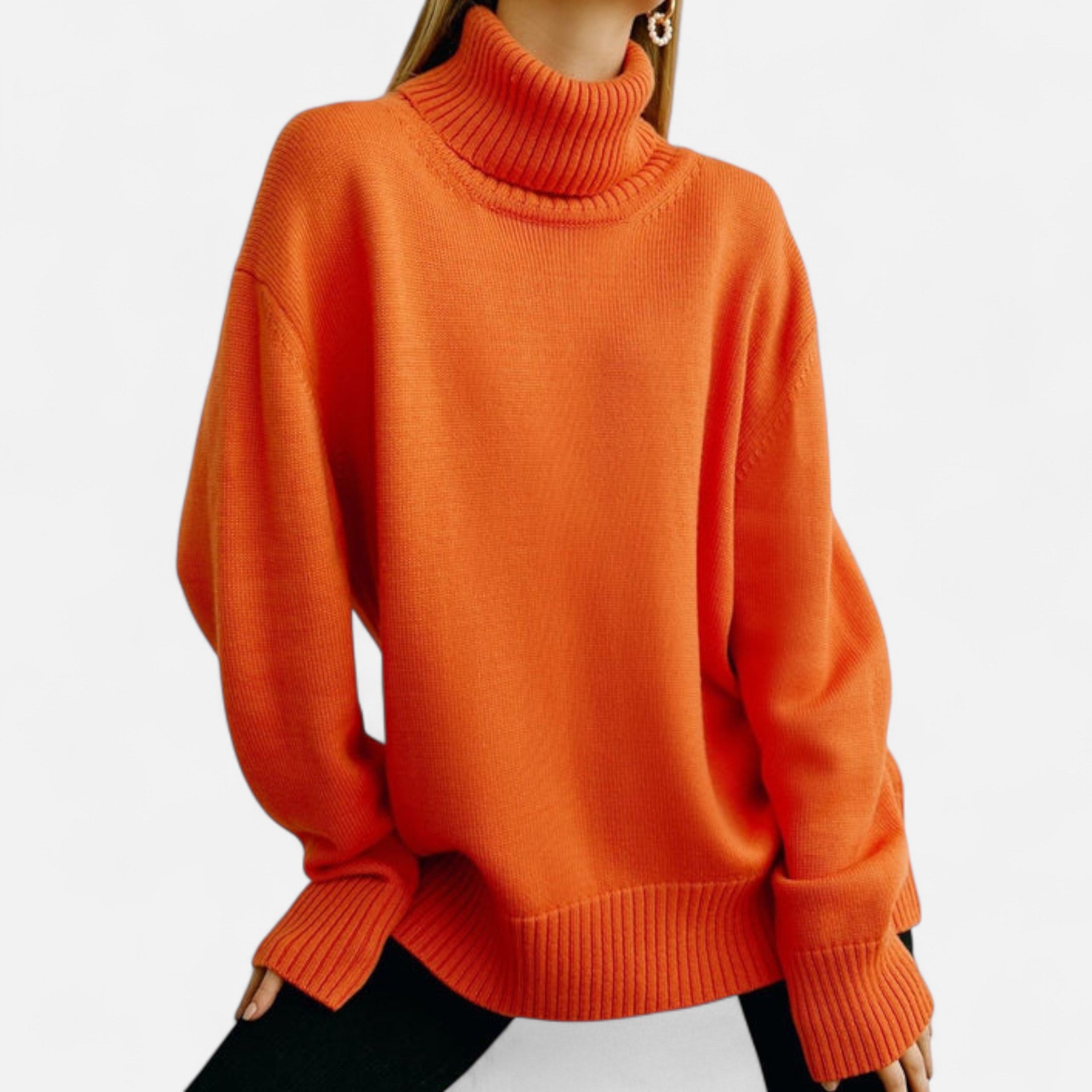 Oversized Women’s Turtleneck Sweater in Soft Thick Knit