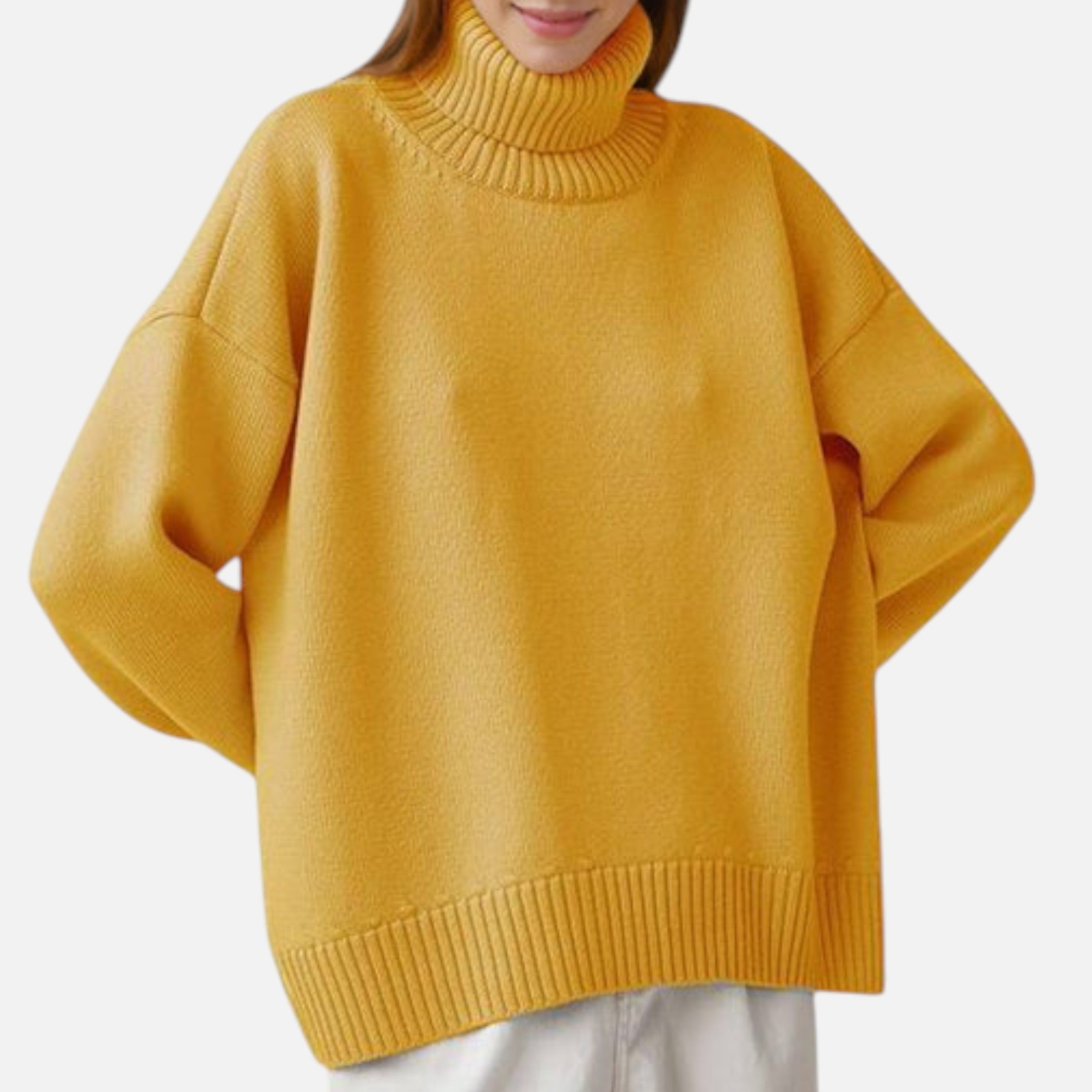 Oversized Women’s Turtleneck Sweater in Soft Thick Knit