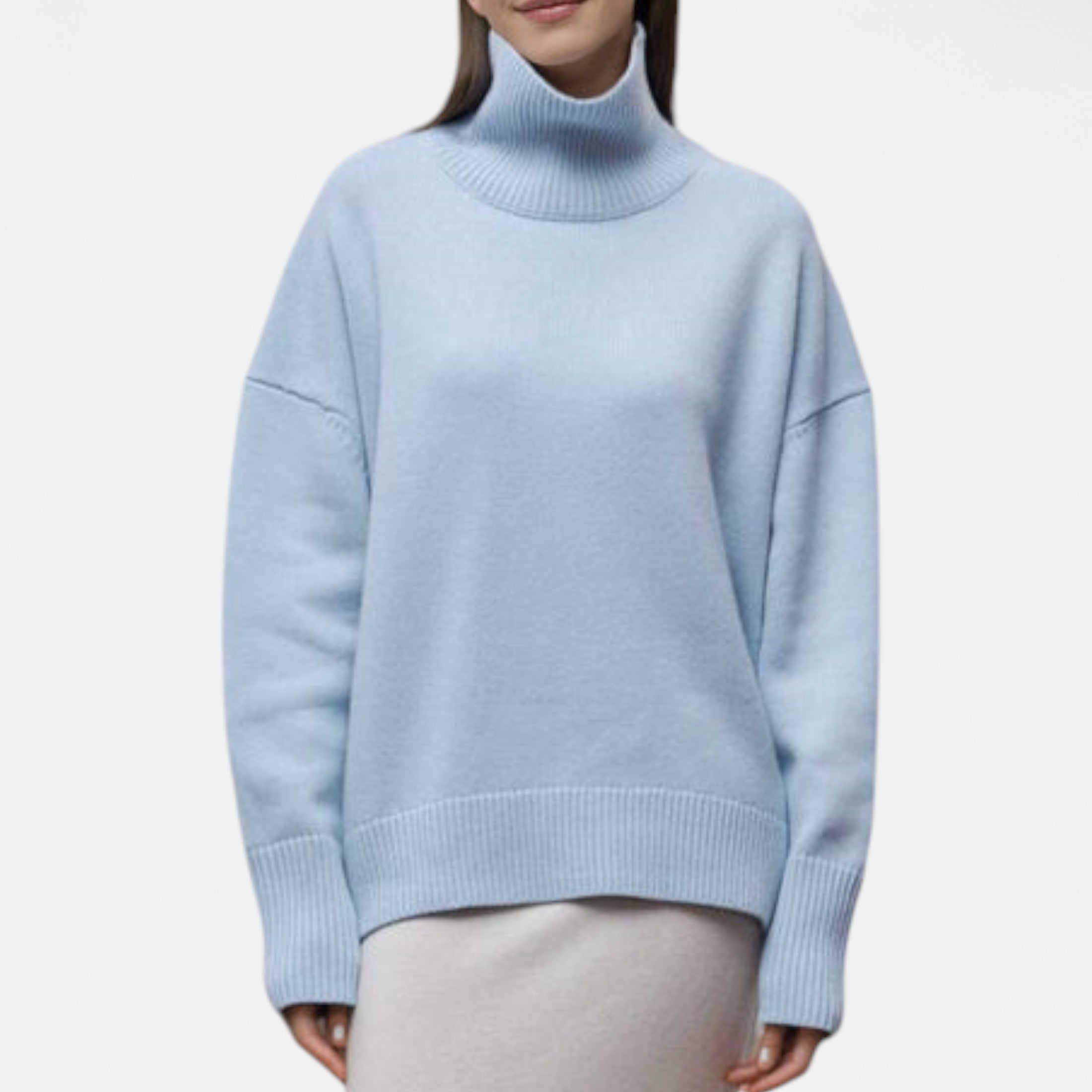 Oversized Women’s Turtleneck Sweater in Soft Thick Knit
