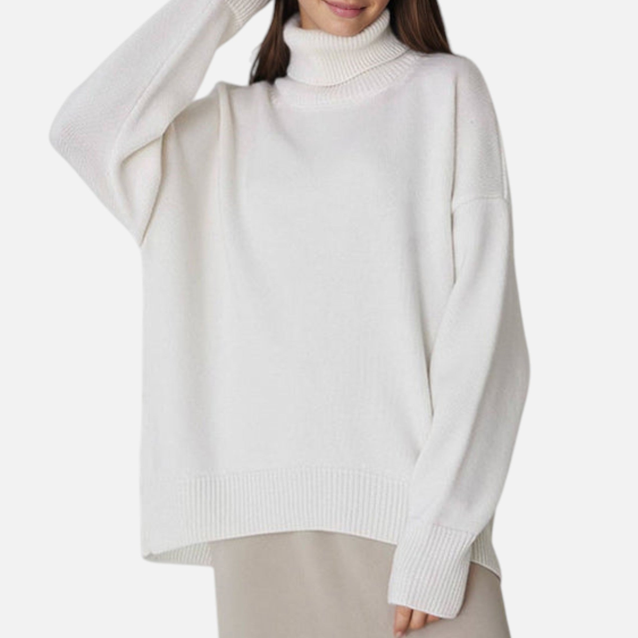 Oversized Women’s Turtleneck Sweater in Soft Thick Knit