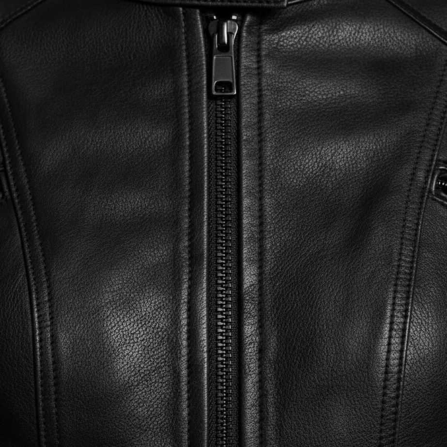Dorevelle | Women’s Slim-Fit Zip-Up Leather Moto Jacket