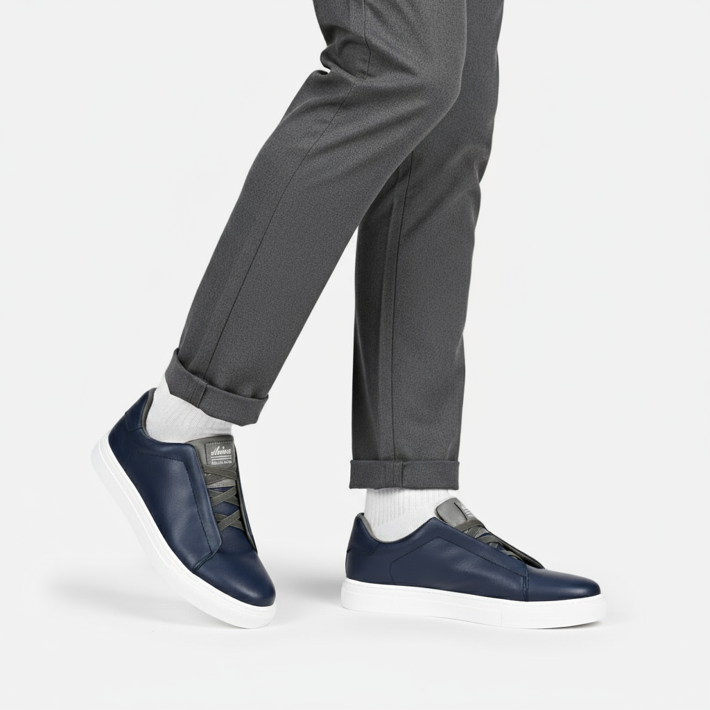 Dorevelle | Men’s Slip-On Leather Sneakers – Casual Comfort Shoes