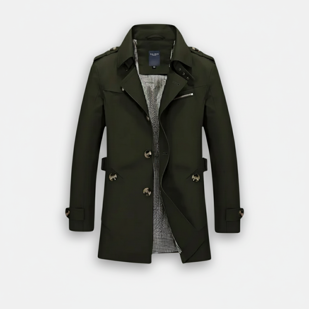Dorevelle | Men’s Trench Coat – Classic Single Breasted Design