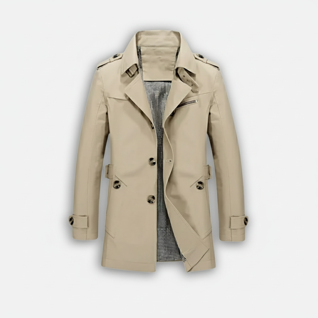 Dorevelle | Men’s Trench Coat – Classic Single Breasted Design