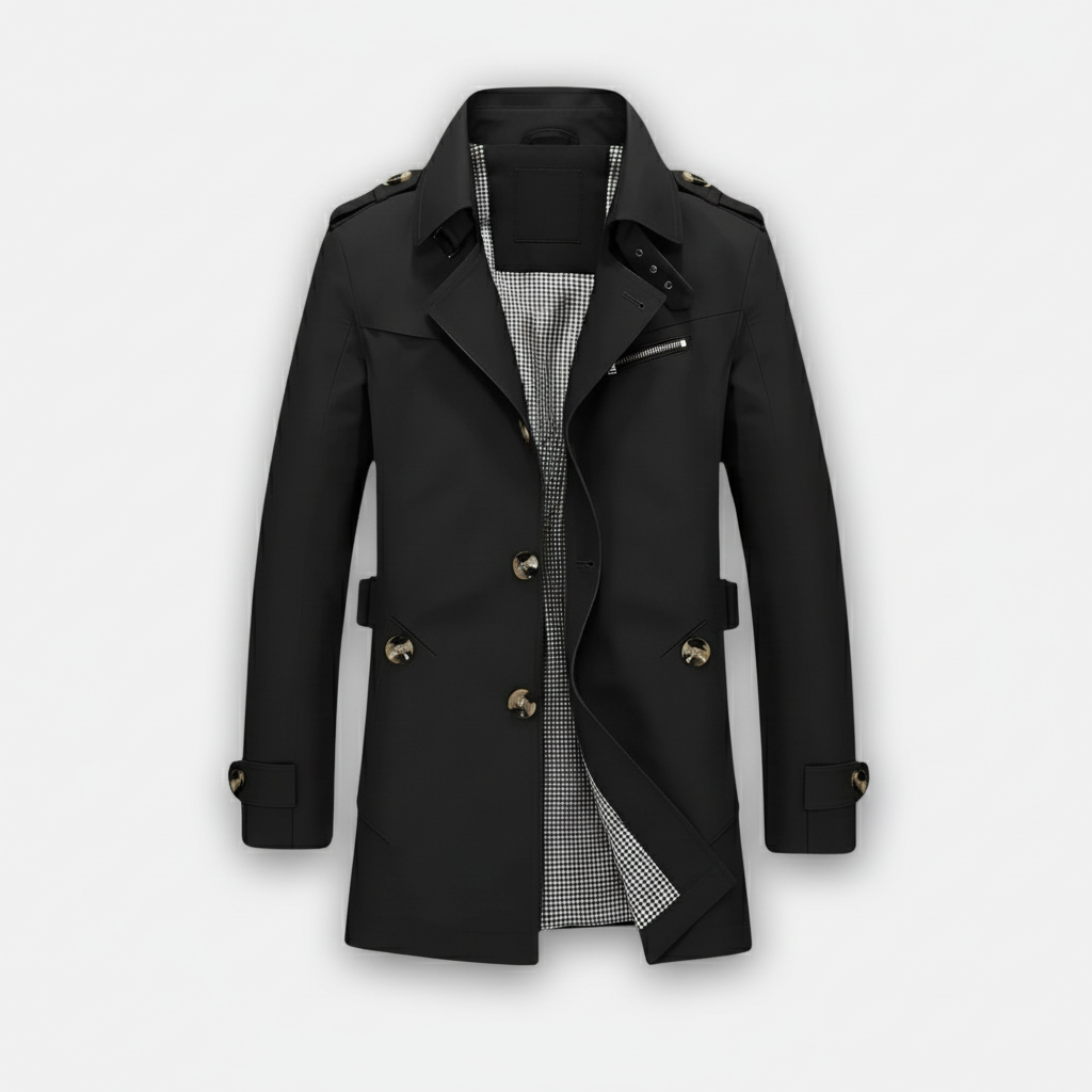 Dorevelle | Men’s Trench Coat – Classic Single Breasted Design
