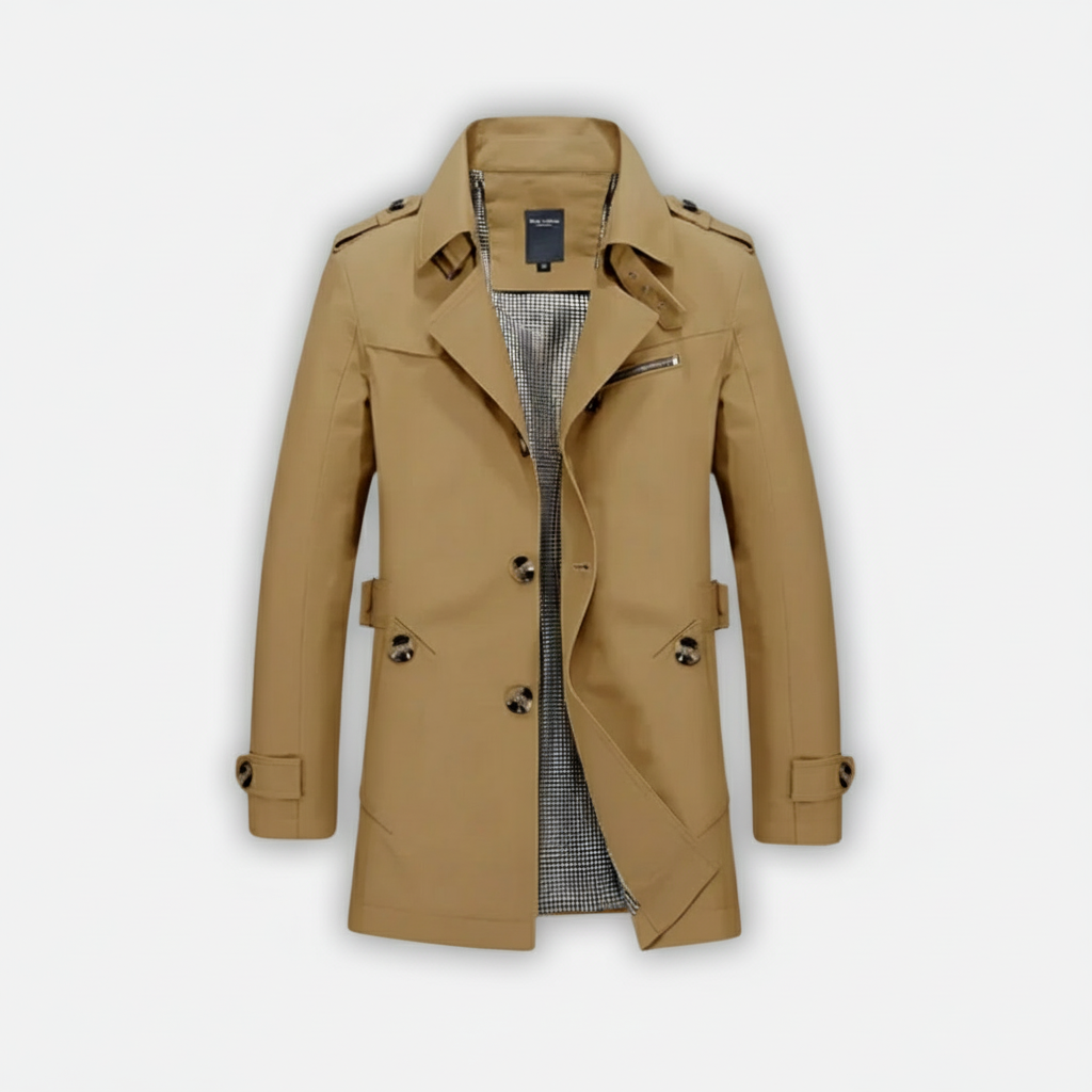 Dorevelle | Men’s Trench Coat – Classic Single Breasted Design