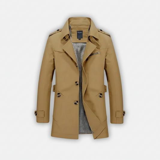 Dorevelle | Men’s Trench Coat – Classic Single Breasted Design