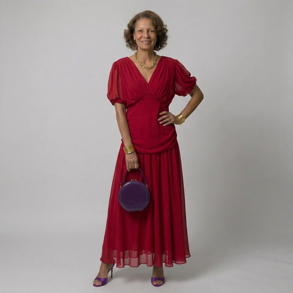 Women Pink Purple Floral Print V Neck Maxi Dress