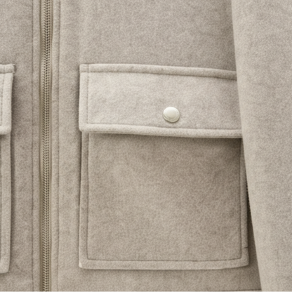 Dorevelle | Women’s Wool Blend Utility Jacket – Zip Up Short Coat