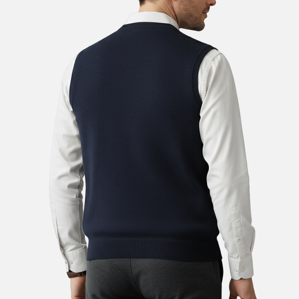 Dorevelle | Men’s V-Neck Knitted Sweater Vest – Casual & Smart Outfit Layer