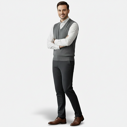 Dorevelle | Men’s V-Neck Knitted Sweater Vest – Casual & Smart Outfit Layer