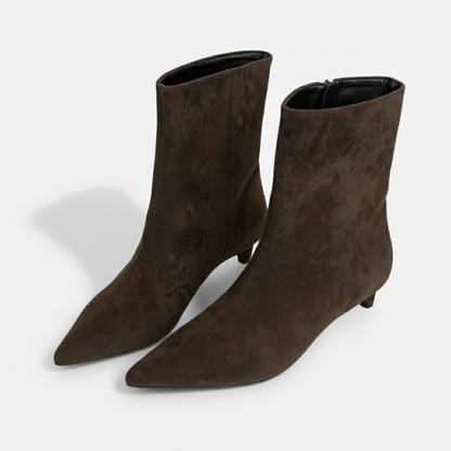 Dorevelle | Women’s Pointed-Toe Suede Ankle Boots – Chic Low Heel Style
