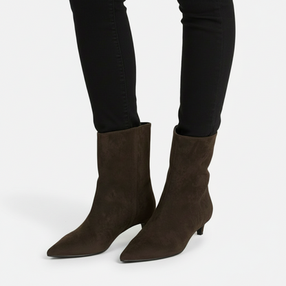 Dorevelle | Women’s Pointed-Toe Suede Ankle Boots – Chic Low Heel Style