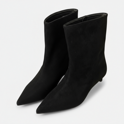 Dorevelle | Women’s Pointed-Toe Suede Ankle Boots – Chic Low Heel Style