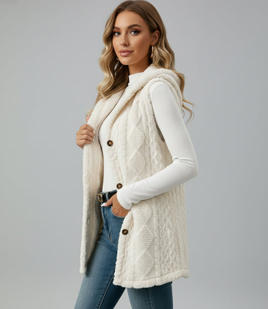 Dorevelle | Women’s Hooded Vest Coat – Elegant All-Season Layering