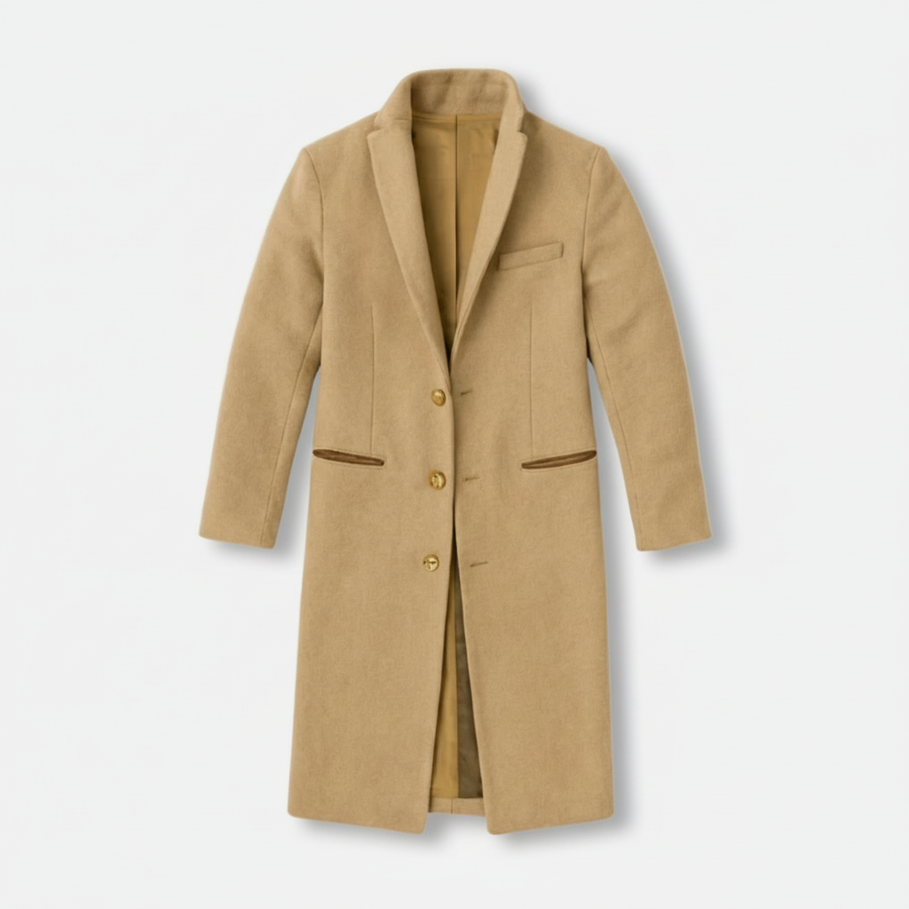 Dorevelle | Men’s Wool-Blend Overcoat – Classic Button Front
