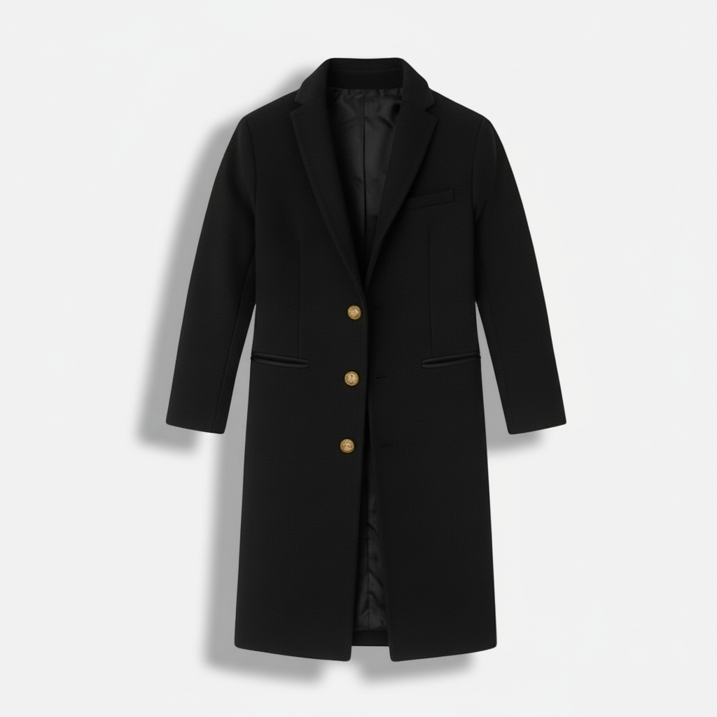 Dorevelle | Men’s Wool-Blend Overcoat – Classic Button Front
