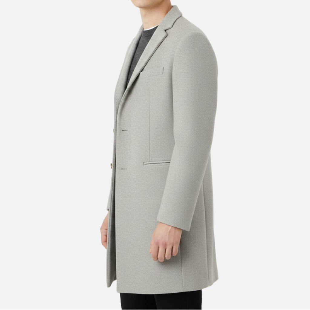Dorevelle | Men’s Wool-Blend Overcoat – Classic Button Front