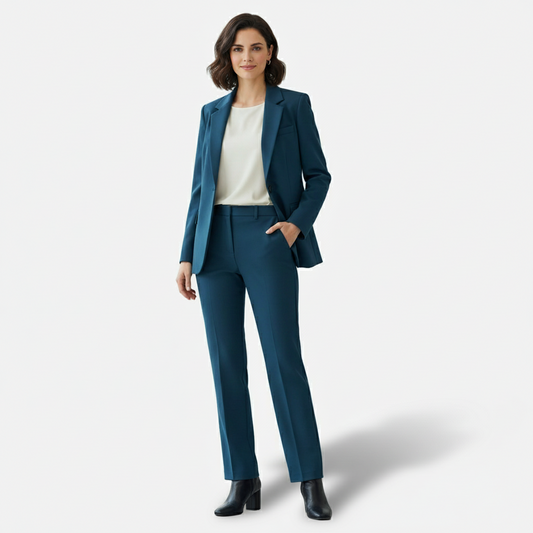 Dorevelle | Women’s Workwear Suit Set – Tailored Blazer & Straight-Leg Pants