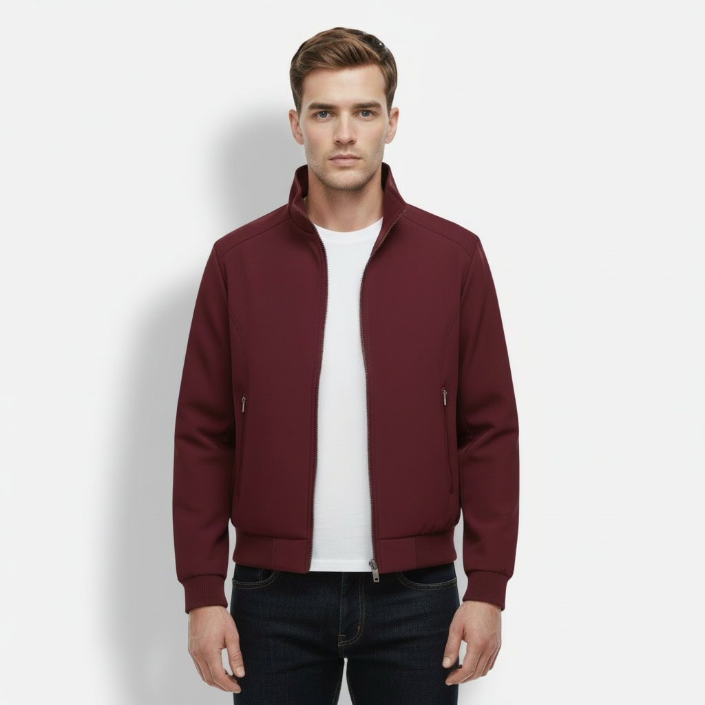 Dorevelle | Men’s Lightweight Casual Jacket – Zip Closure Stand Collar