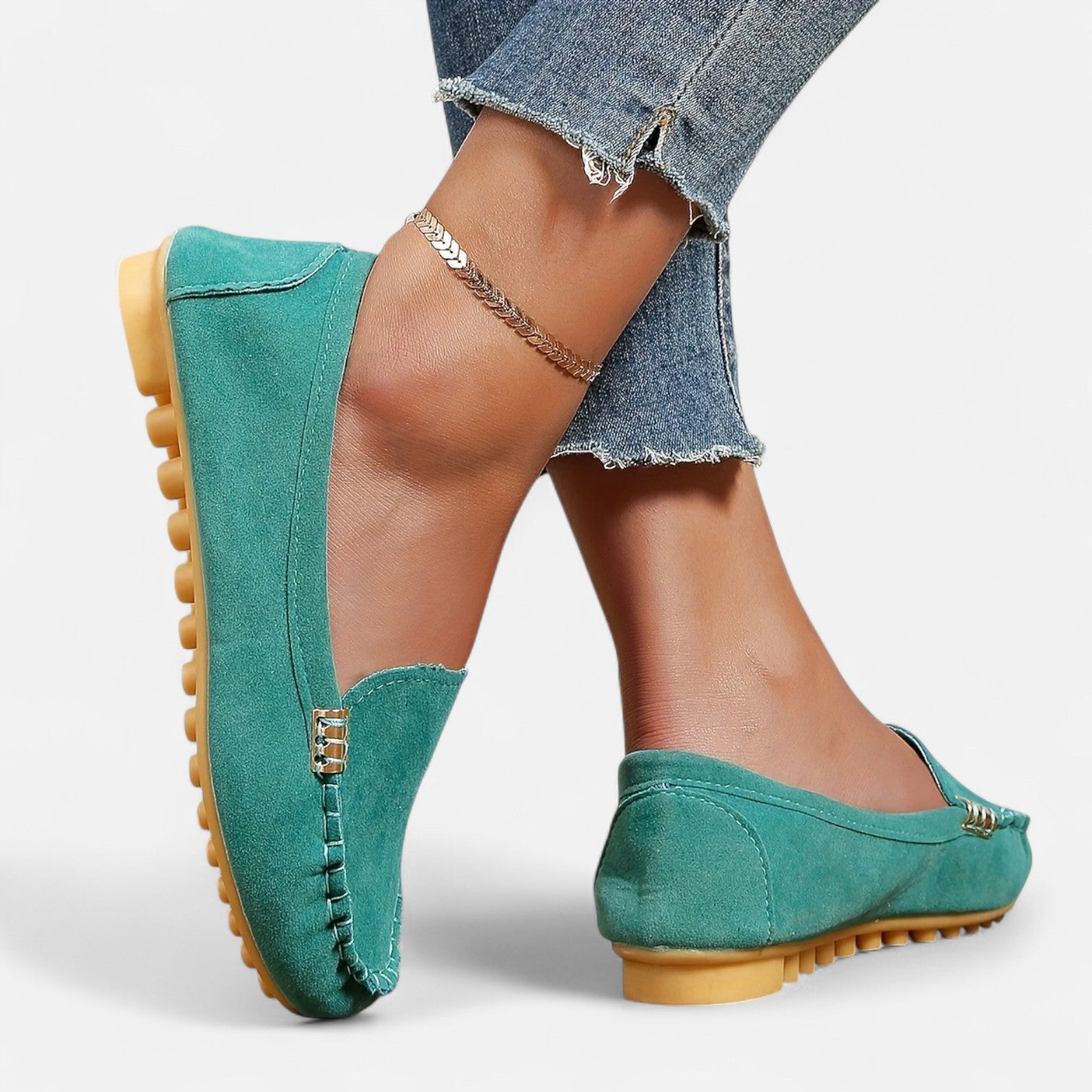 Women’s Slip-On Loafers with Round Toe and Cushioned Comfort