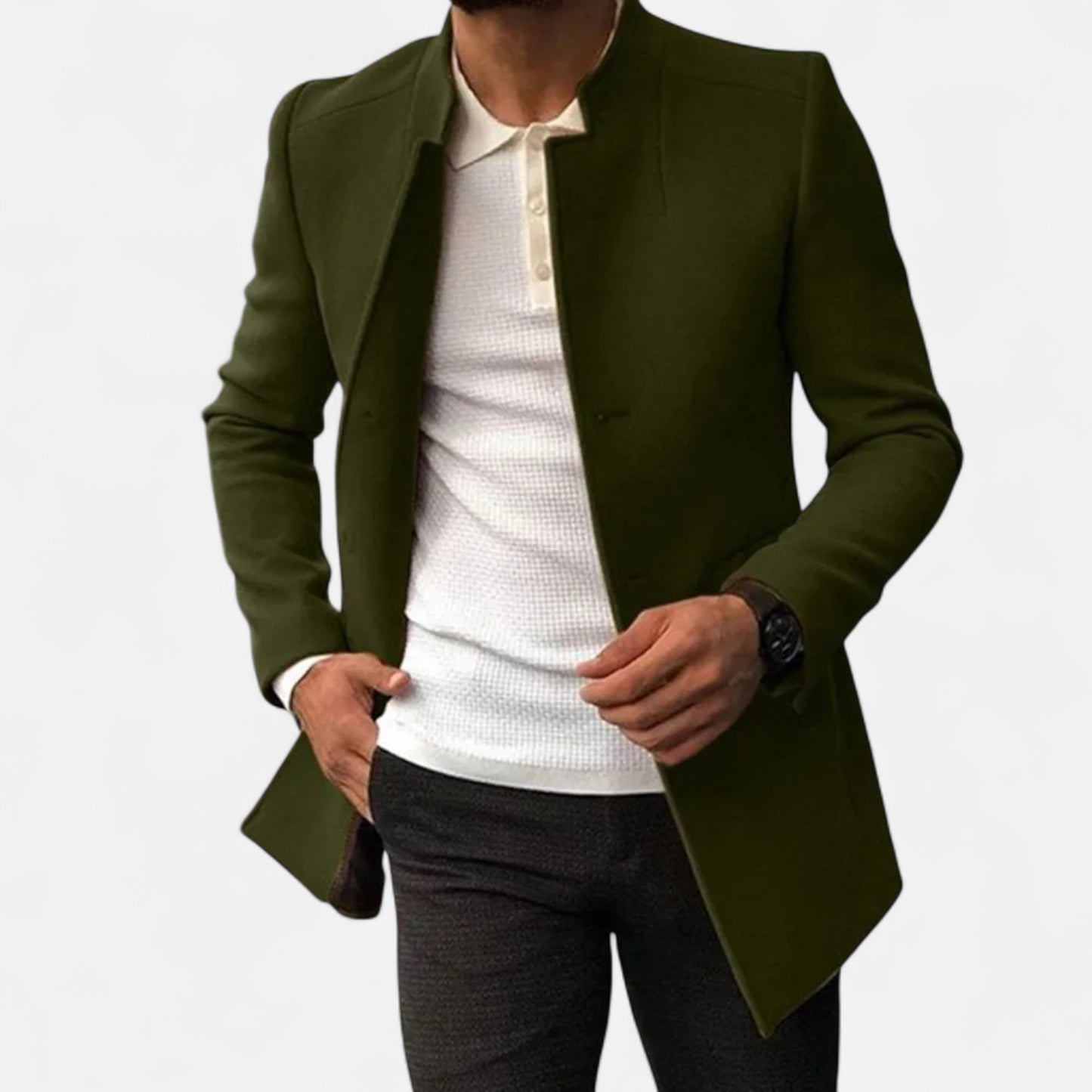 Dorevelle | Men’s Tailored Coat – Classic Solid Comfort