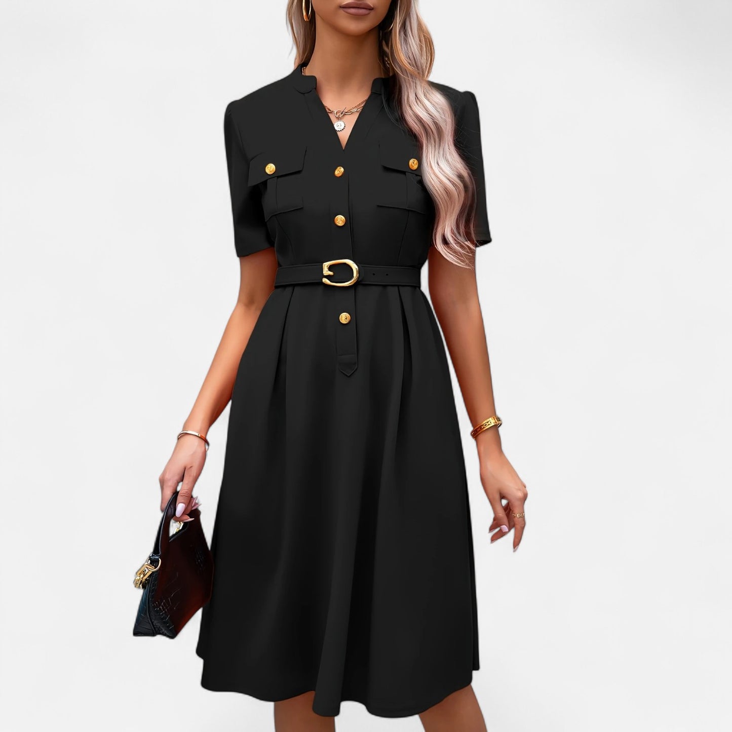 Dorevelle | Women’s V-Neck Dress – Countryside Midi Grace