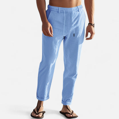 Dorevelle | Men’s Linen Trousers – Riviera Drawstring Ease