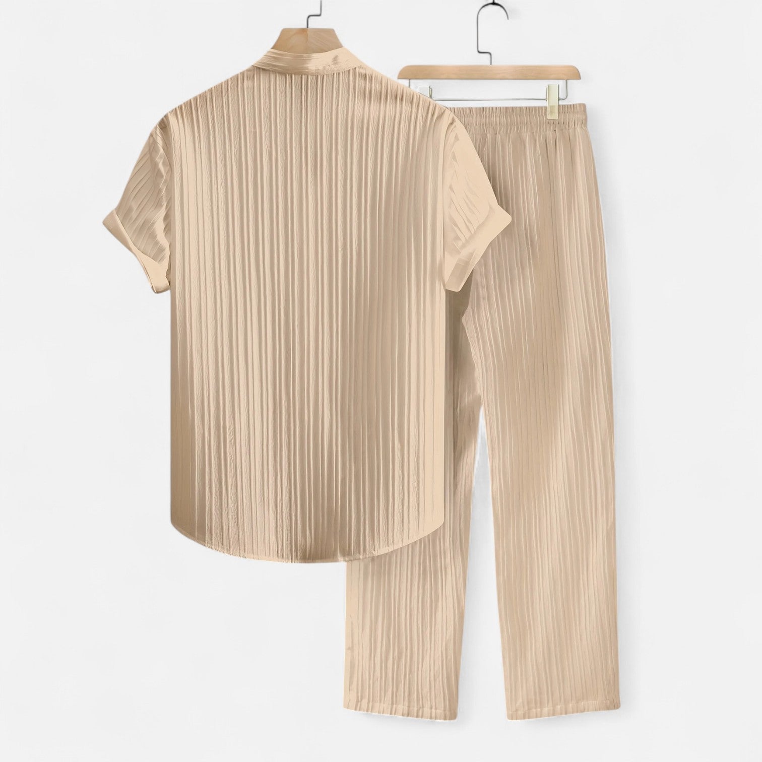 Men’s Lightweight Striped Summer Shirt and Trouser Set