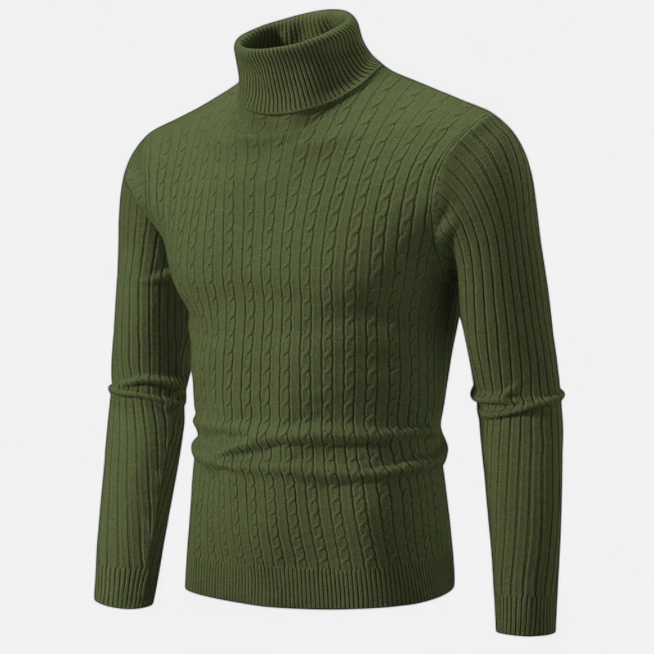Men’s Wool Turtleneck Sweater High Neck Winter Knitwear