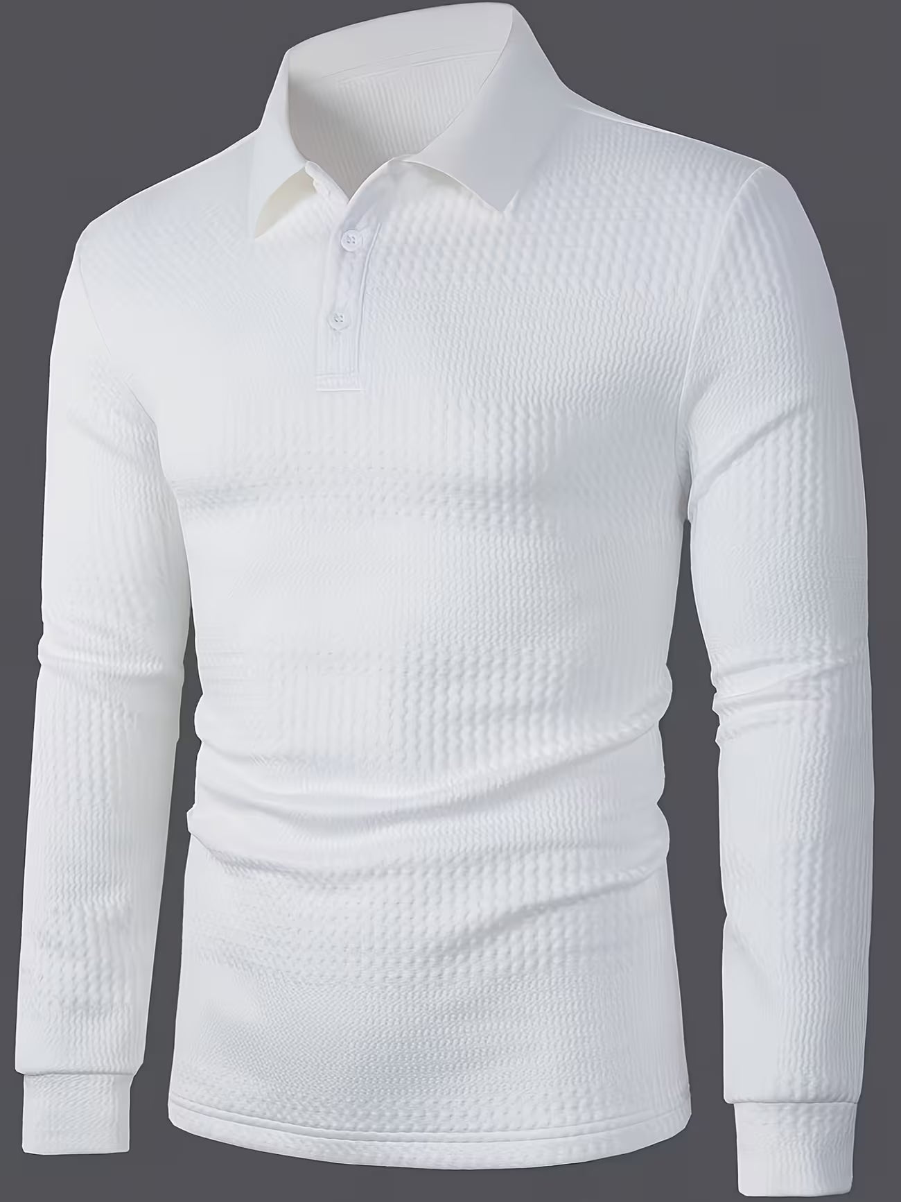 Men's Jacquard Ribbed Long Sleeve Shirt
