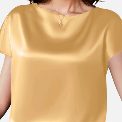 Dorevelle | Women’s Satin Blouse – Short Sleeve Classic