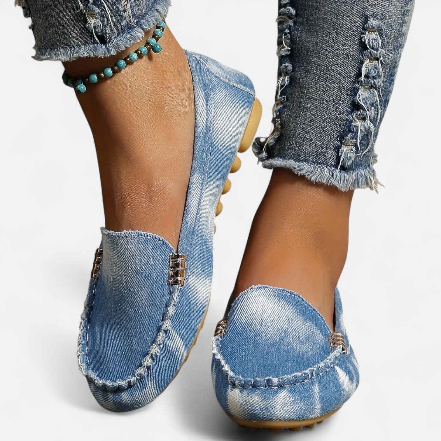 Women’s Slip-On Loafers with Round Toe and Cushioned Comfort