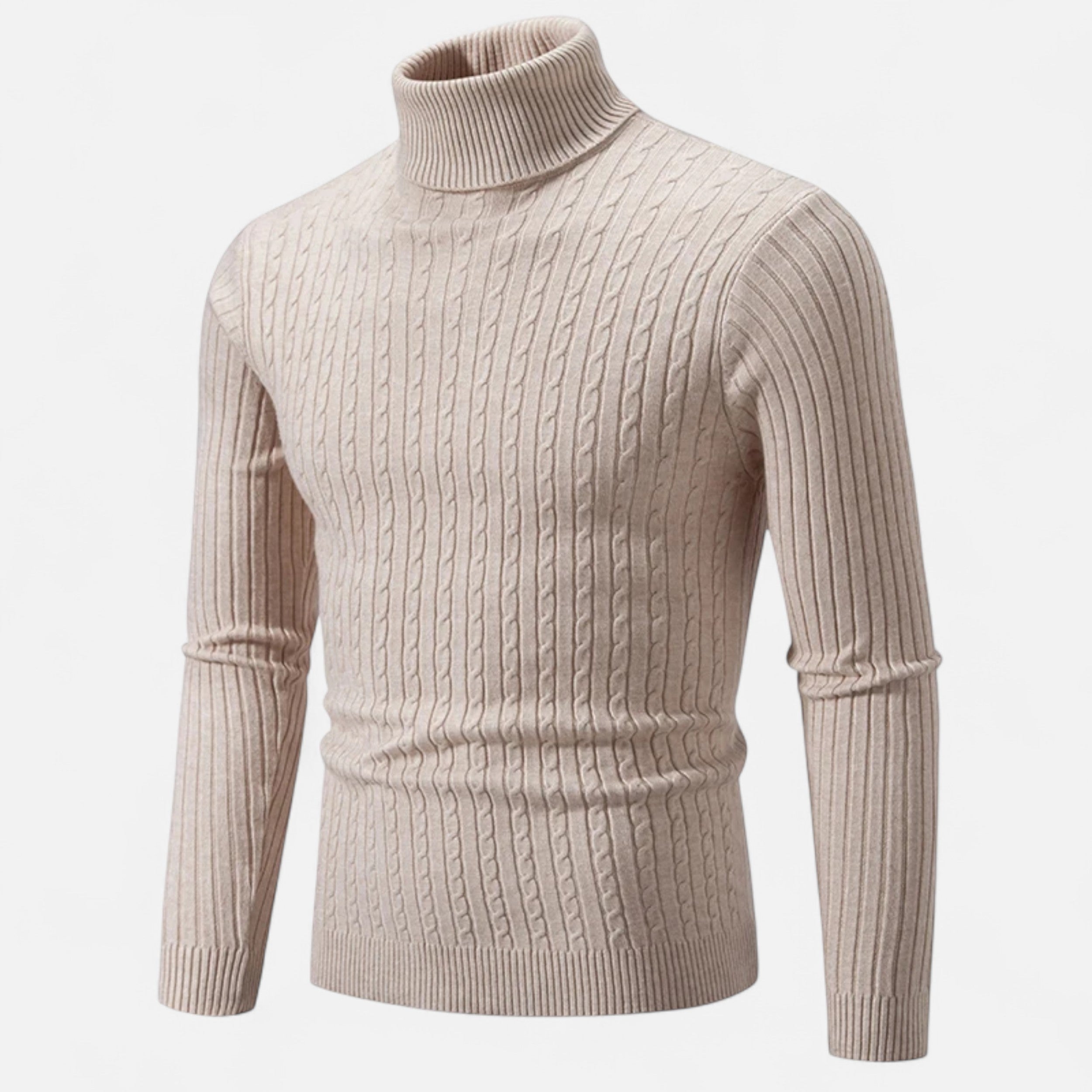Men’s Wool Turtleneck Sweater High Neck Winter Knitwear