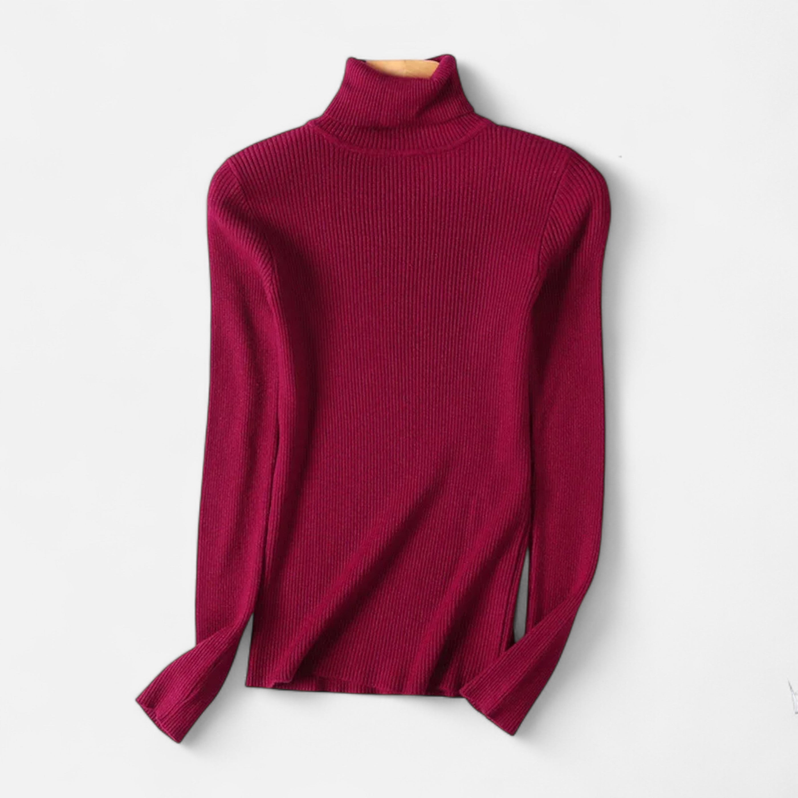 Women’s Ribbed Foldover Turtleneck Sweater for Winter Elegance