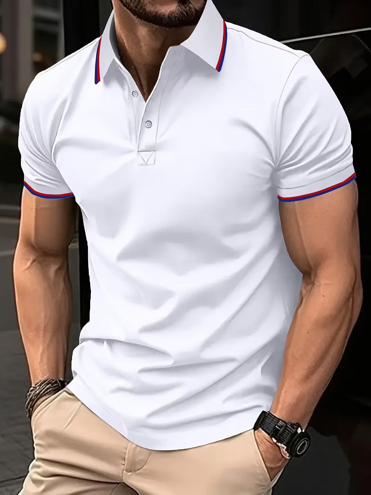 Men's Classic Button Collar Casual Shirt
