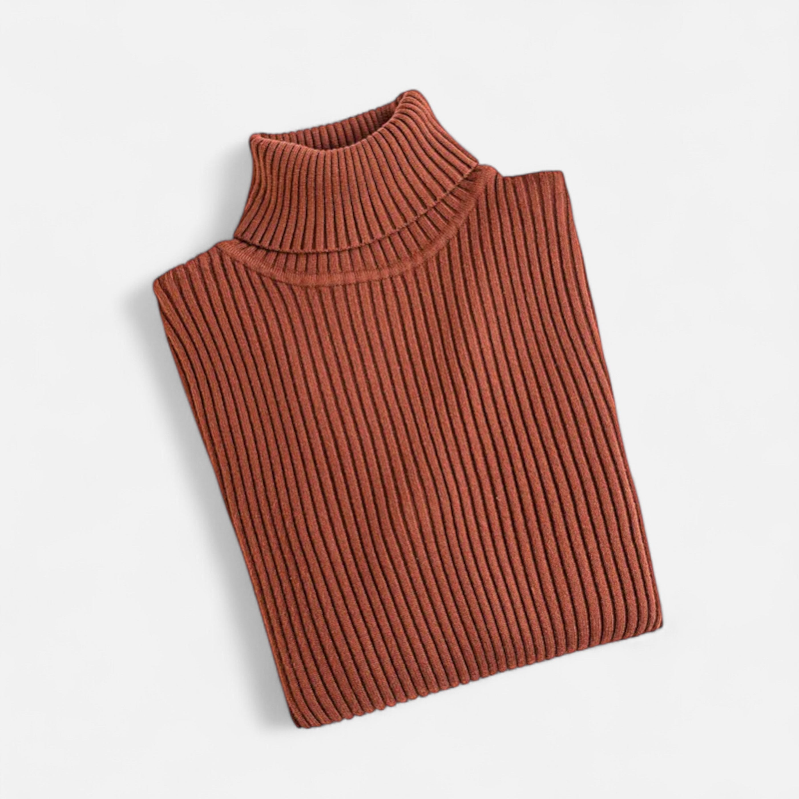 Women’s Ribbed Foldover Turtleneck Sweater for Winter Elegance