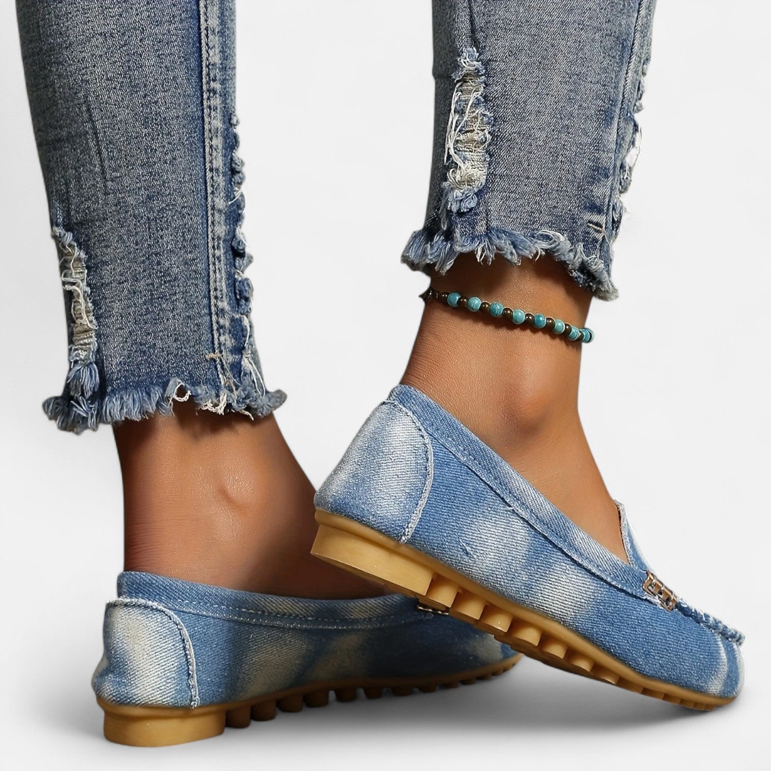 Women’s Slip-On Loafers with Round Toe and Cushioned Comfort