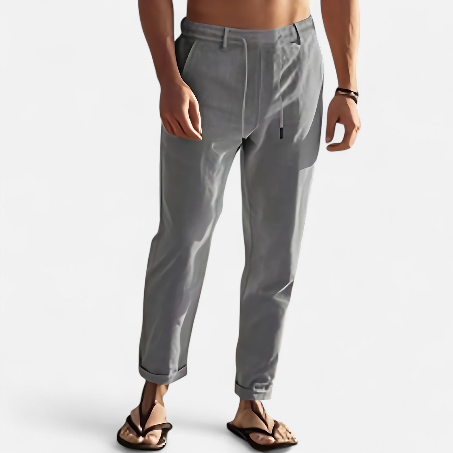 Dorevelle | Men’s Linen Trousers – Riviera Drawstring Ease